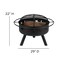Emma and Oliver Round Wood Burning Sun & Moon Cutout Outdoor Firepit with Mesh Spark Screen